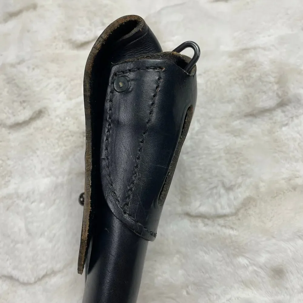 Vintage WW II Genuine US Military/ US Navy Black Leather Gun Holster Collectible